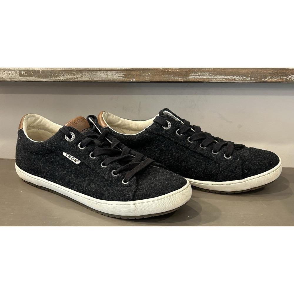 Taos Star Burst Shoes Sneakers Womens Size 8 Black Wool Casual Lace Up Comfort - Picture 2 of 8